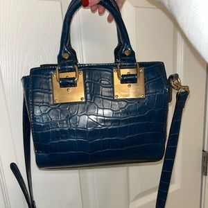 Blue snakeskin print crossbody